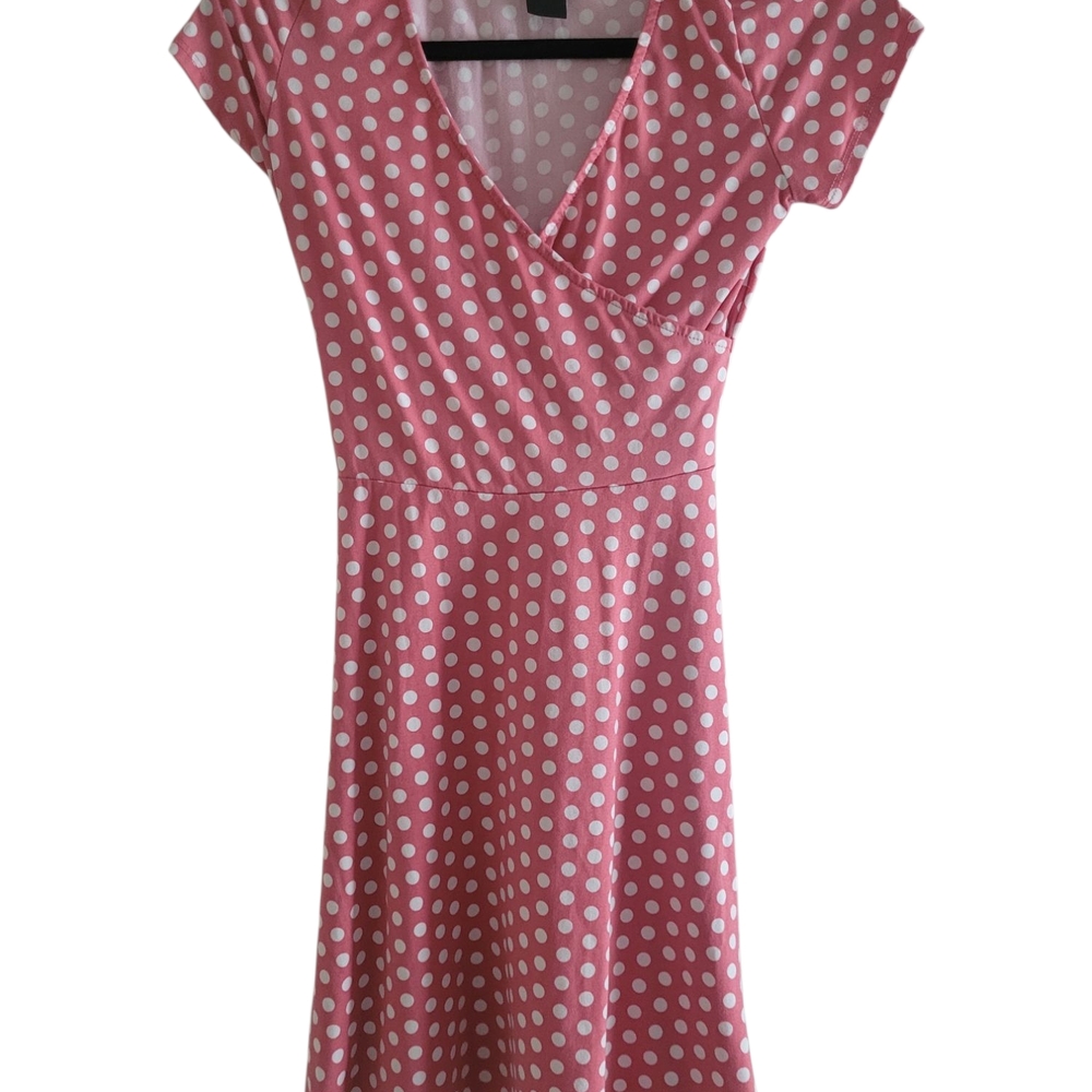 Pink Polka Dot Dress Size Small Rebel Sugar Tie Back